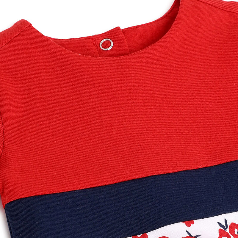 Girls Medium Red Printed Short Sleeve Dress image number 2